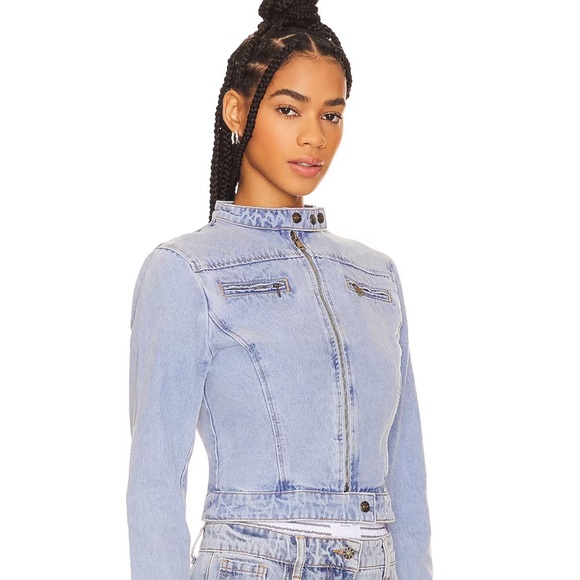 Lioness Bella Denim Moto Jacket - Picture 4 of 6